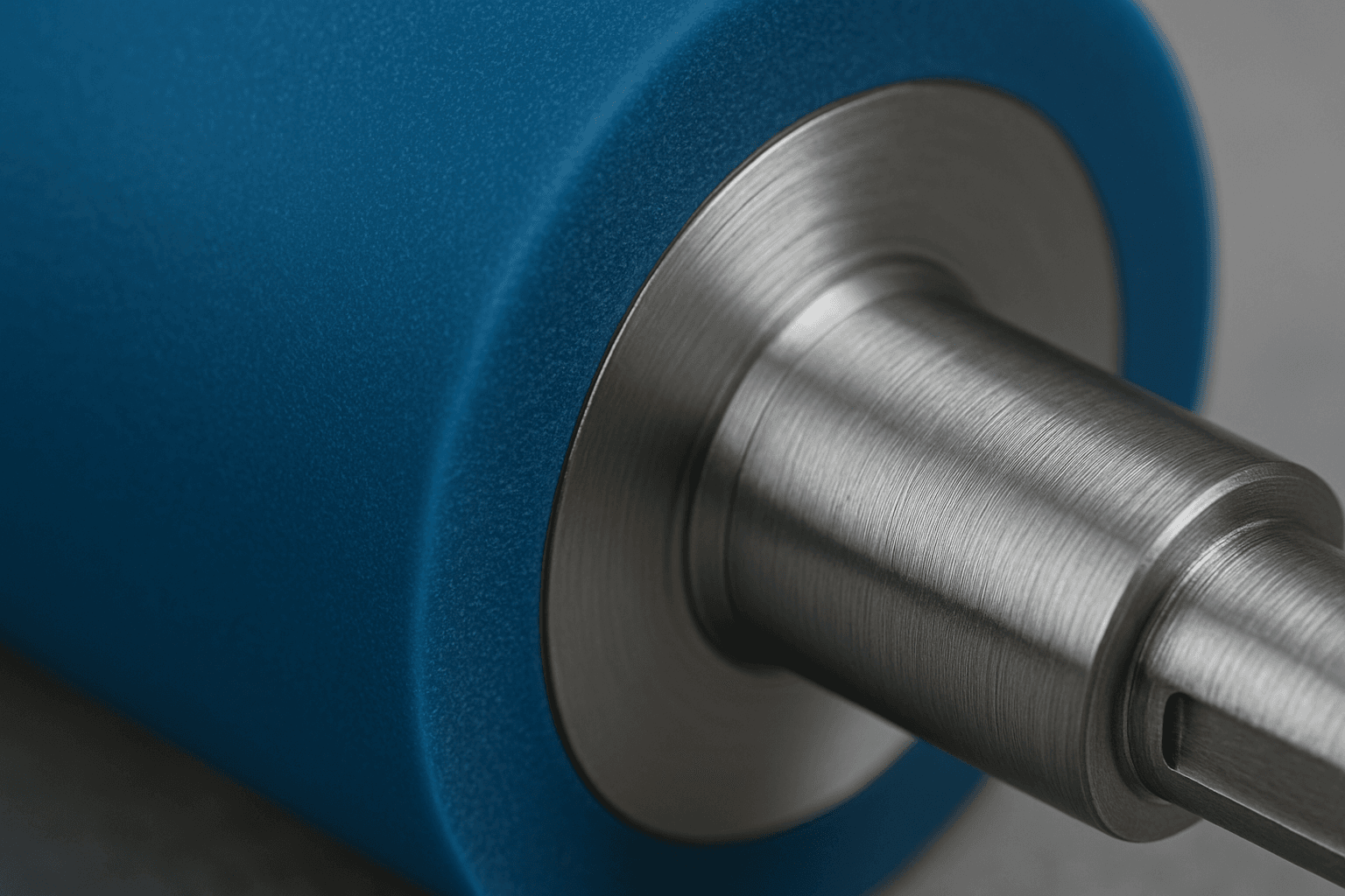 PU (Urethane) roller — polished surface with blue/red reflections