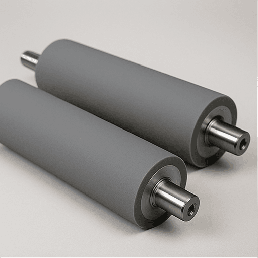 Silicone roller — both shafts, neutral background